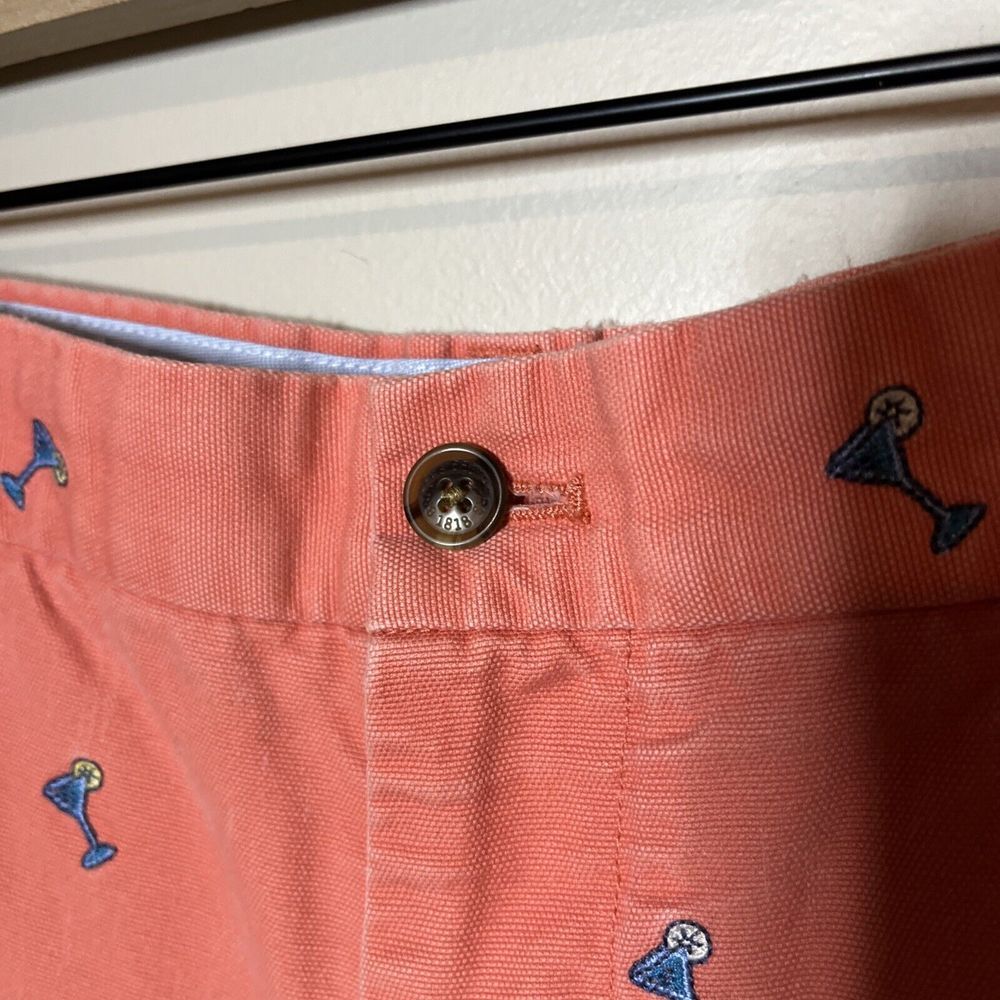 Brooks Brothers Men's Martini Shorts Salmon Pink 36 Embroidered Vacation Cruise - Picture 4 of 7